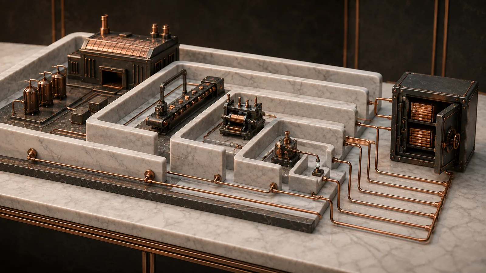 A digital production thread connecting material lots, equipment settings, inspection, and final batch outcome