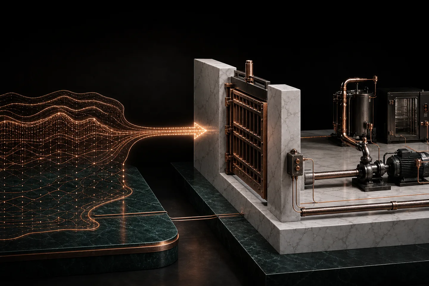 Industrial AI analysis separated from deterministic control, interlocks, and machine-safety authority
