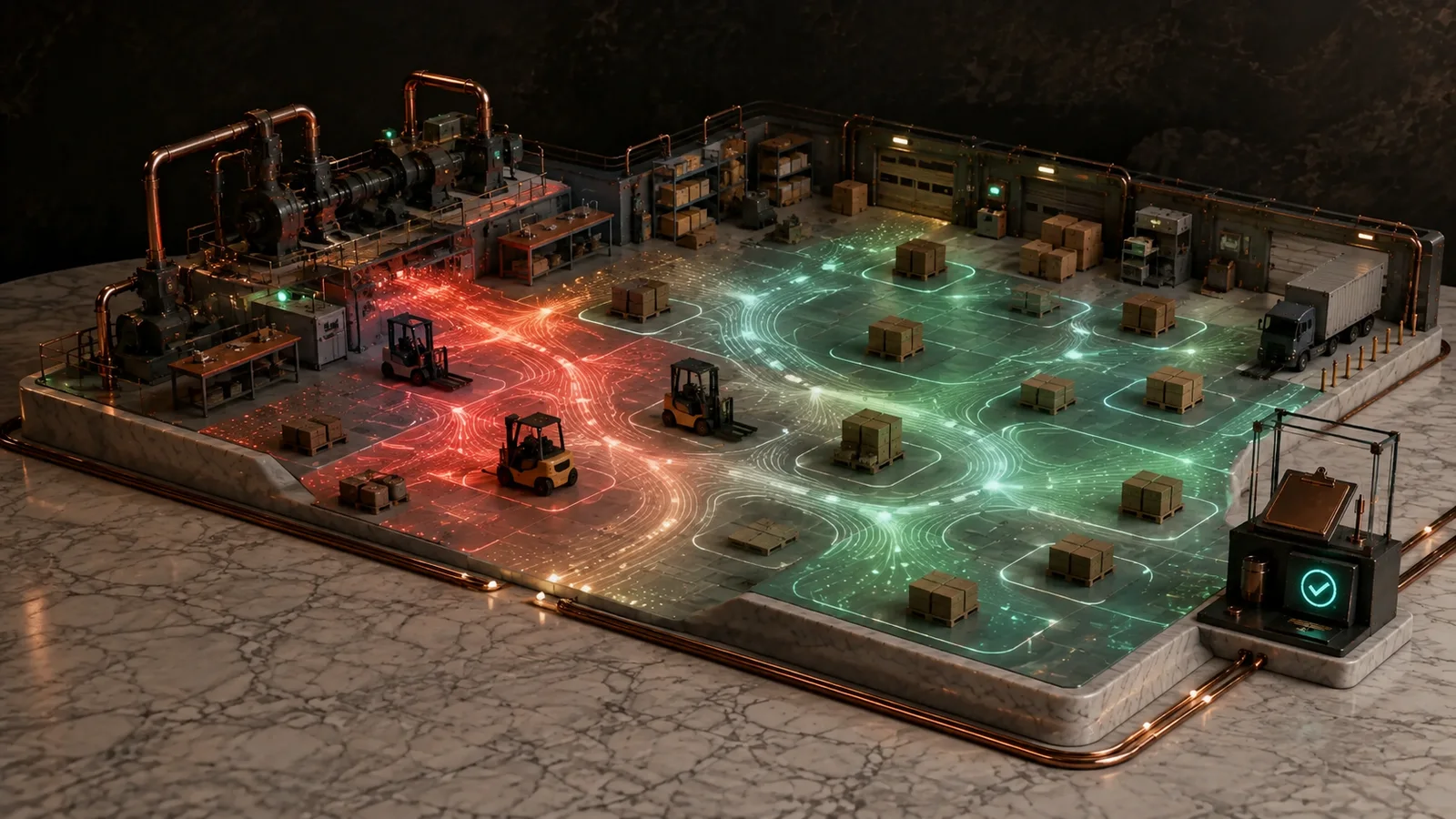 Work and staging zones visualized through anonymous movement congestion and available capacity
