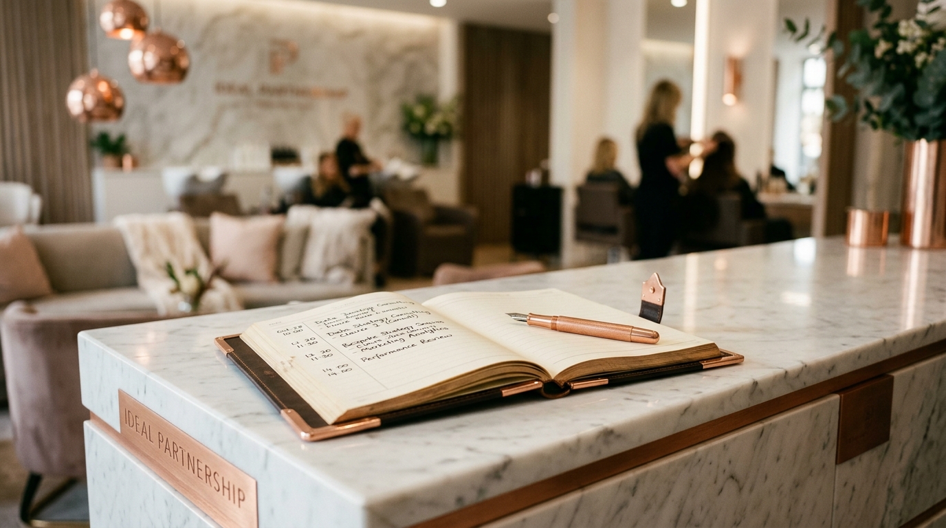 Representation of a focused salon analytics partnership